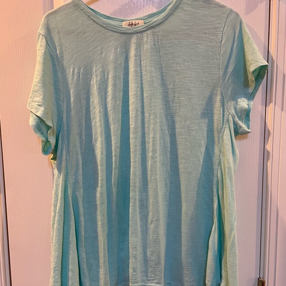 Style & co t shirt xl mint green